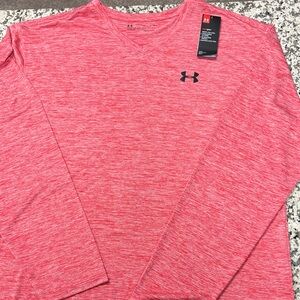 Under Armour Men's Red Heather Long Sleeve Shirt